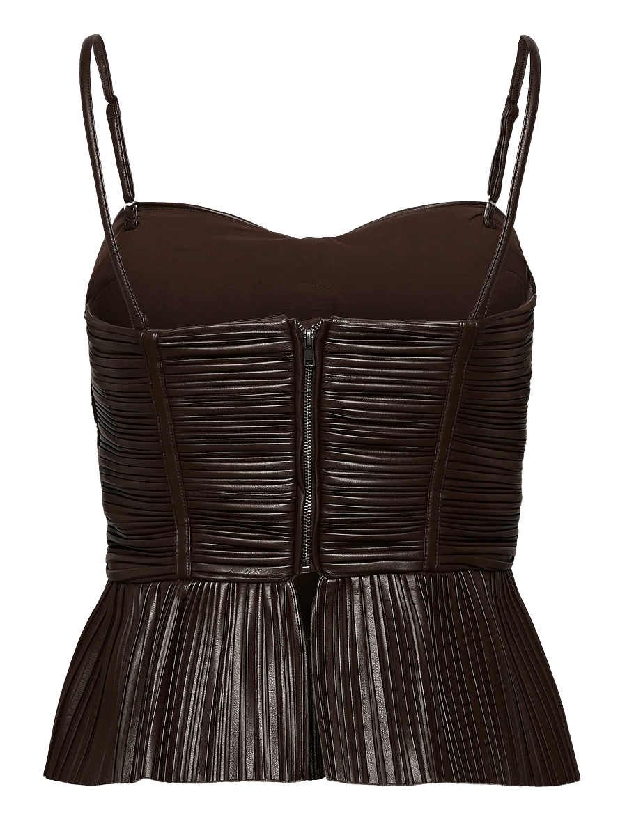 ROTATE - PLEATED SLEEVELESS TOP - chocolate brown - 2