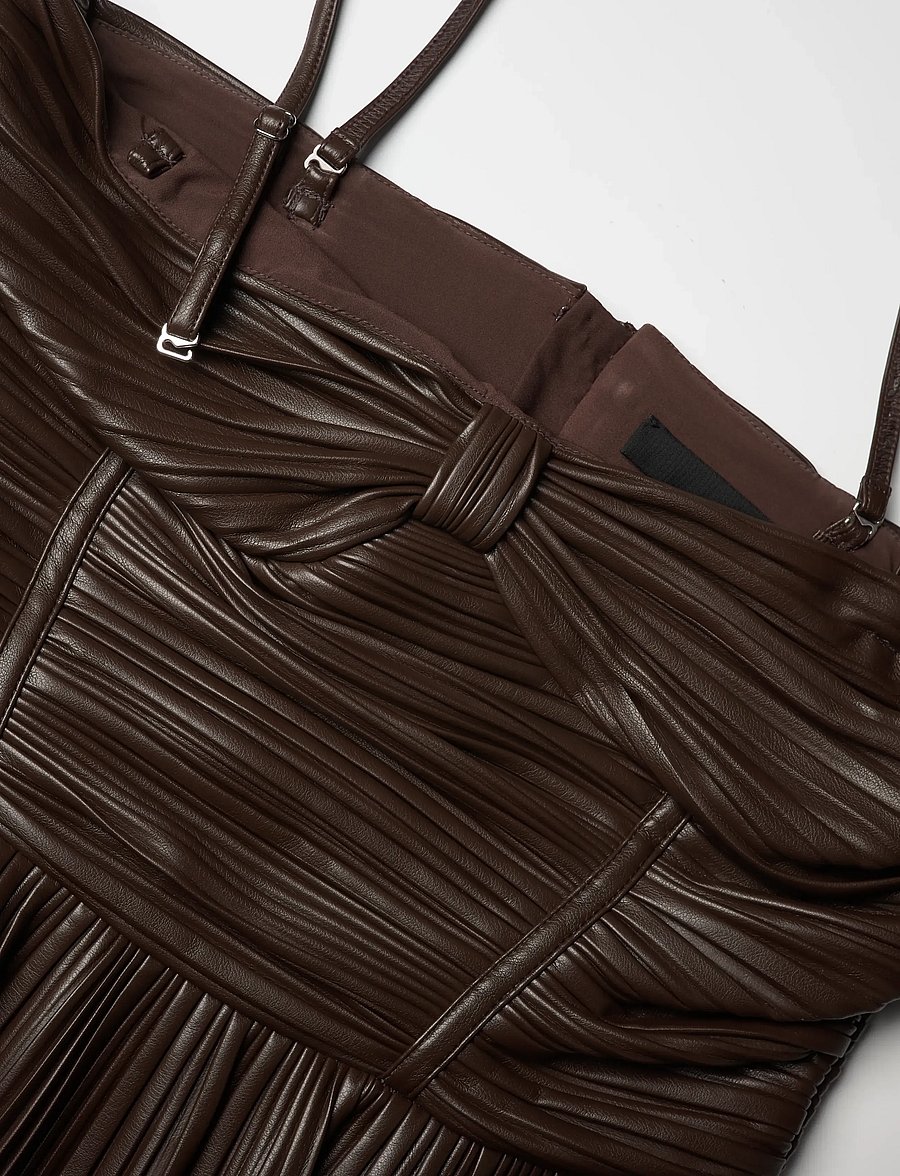 ROTATE - PLEATED SLEEVELESS TOP - chocolate brown - 3