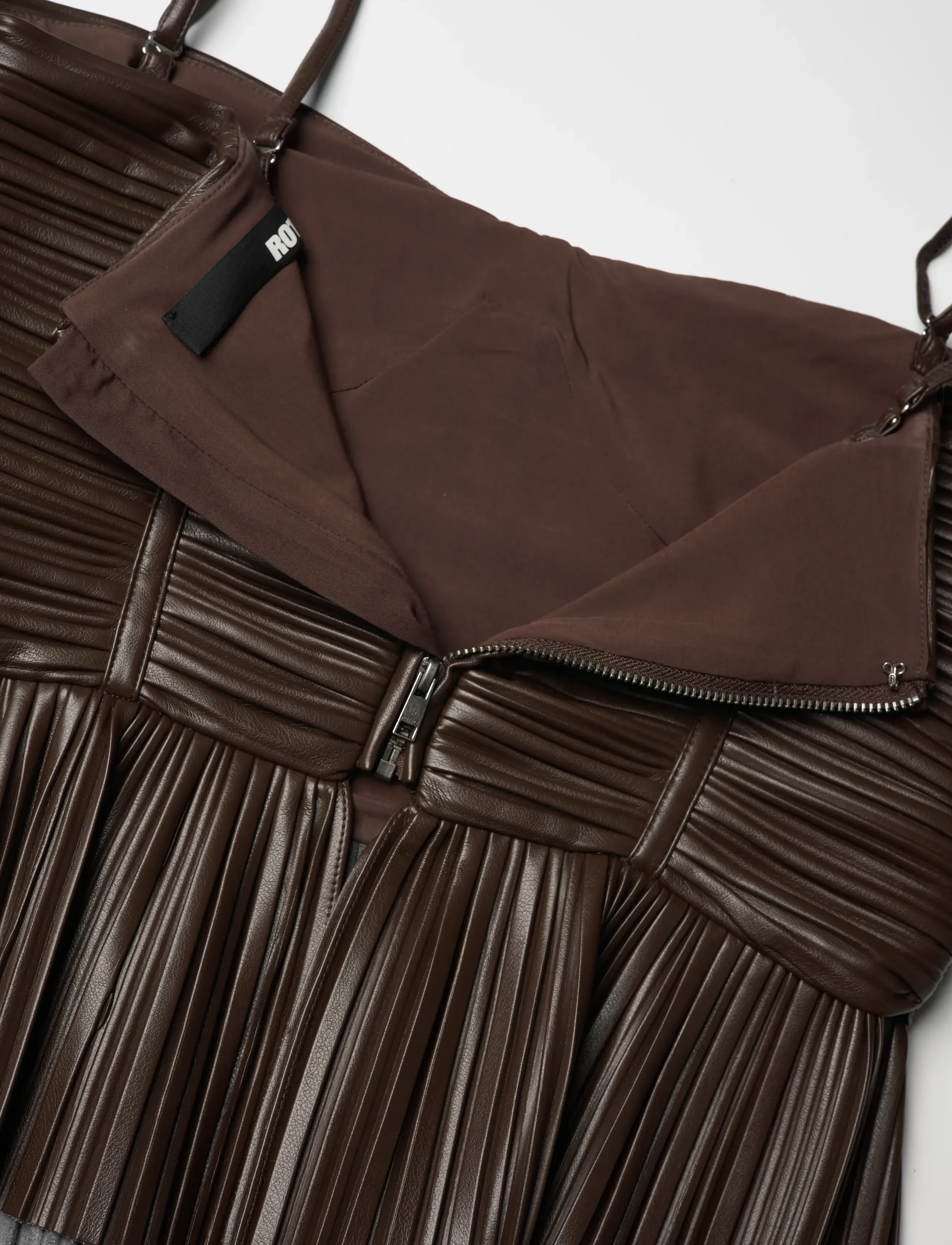 ROTATE - PLEATED SLEEVELESS TOP - chocolate brown - 4