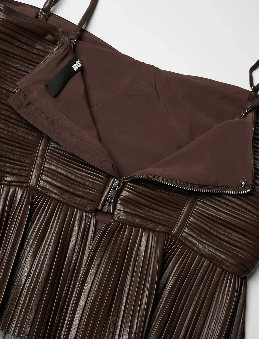 ROTATE - PLEATED SLEEVELESS TOP - chocolate brown - 4