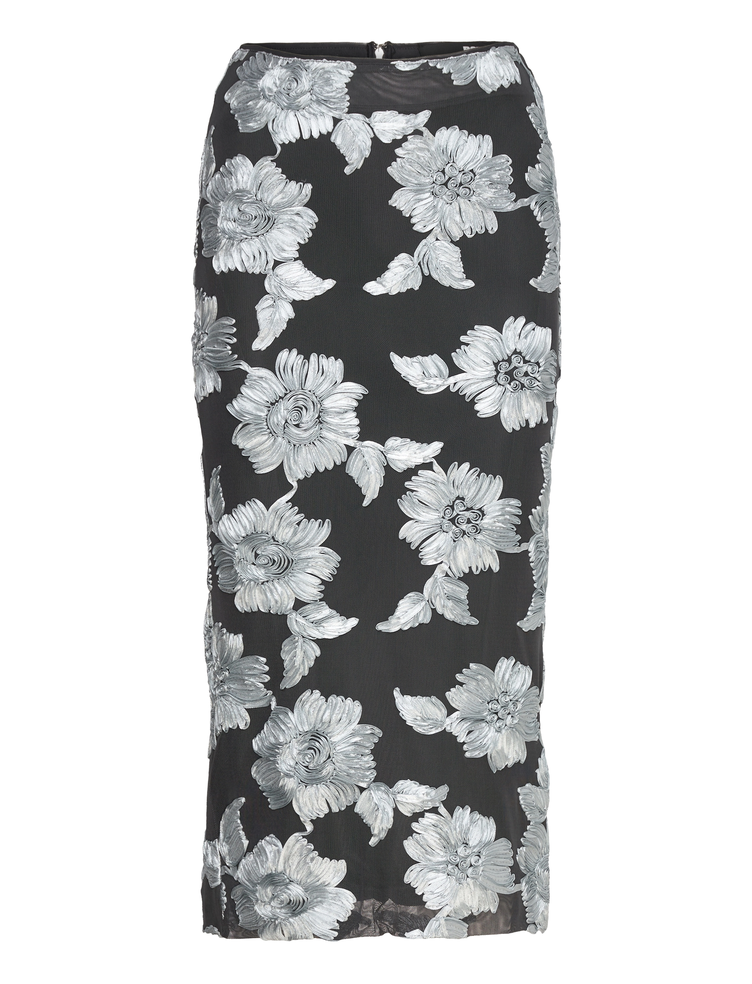 ROTATE Flower Mesh Pencil Rock Schwarz - 34 - Damen