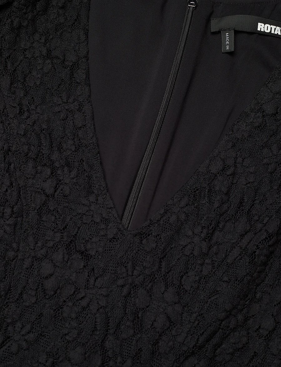 ROTATE - LACE PUFF SLEEVE DRESS - blondekjoler - black - 2