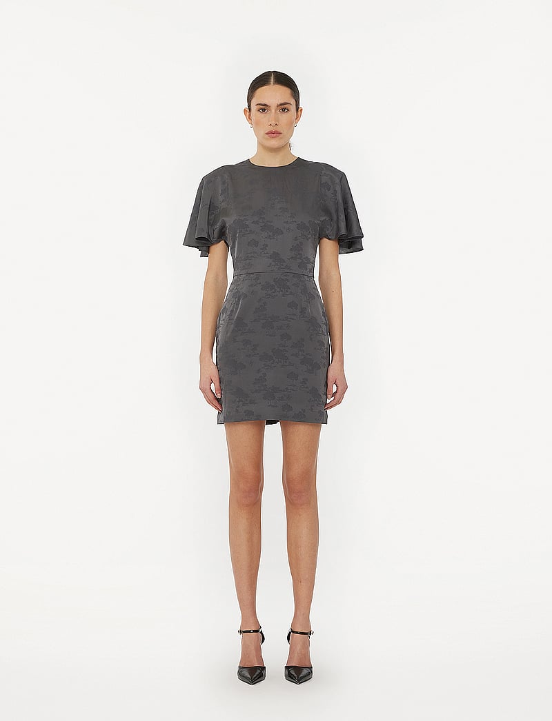ROTATE Birger Christensen - Short Sleeve Mini Dress - partykleider - gray pinstripe - 0