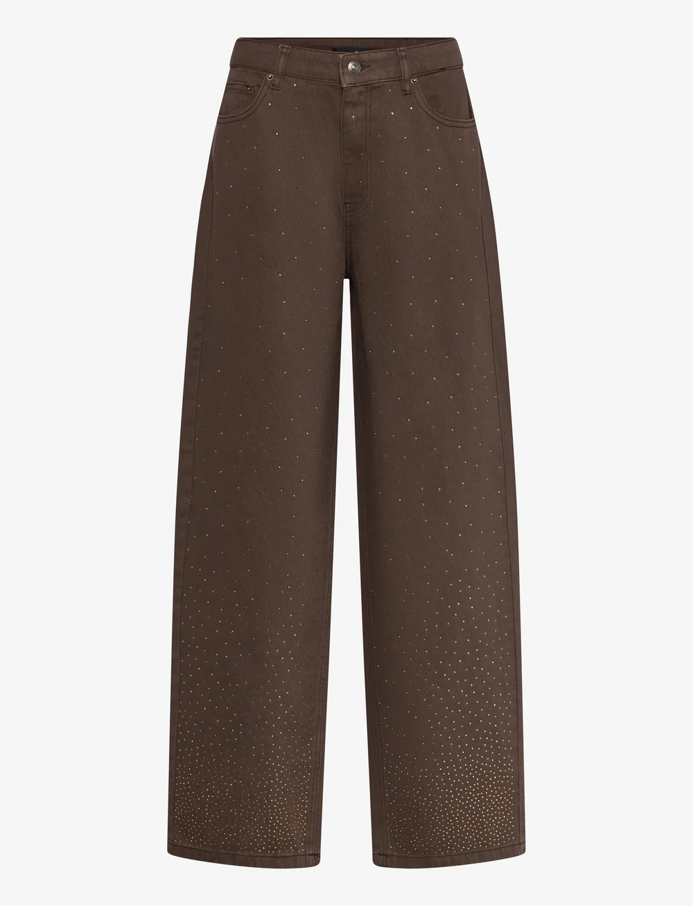 ROTATE Birger Christensen - RHINESTONE WIDE LEG JEANS - hosen mit weitem bein - chocolate brown - 0