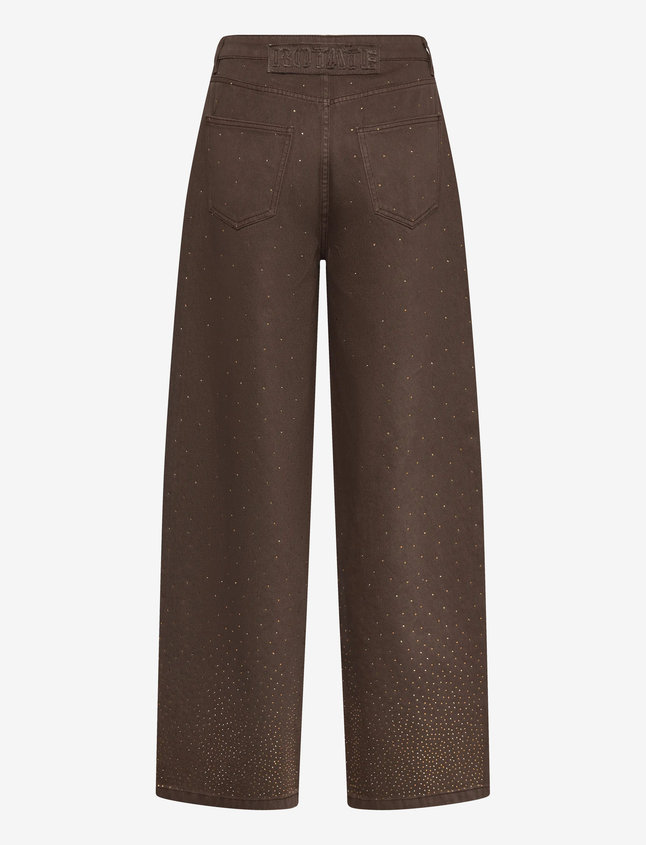 ROTATE Birger Christensen - RHINESTONE WIDE LEG JEANS - chocolate brown - 1