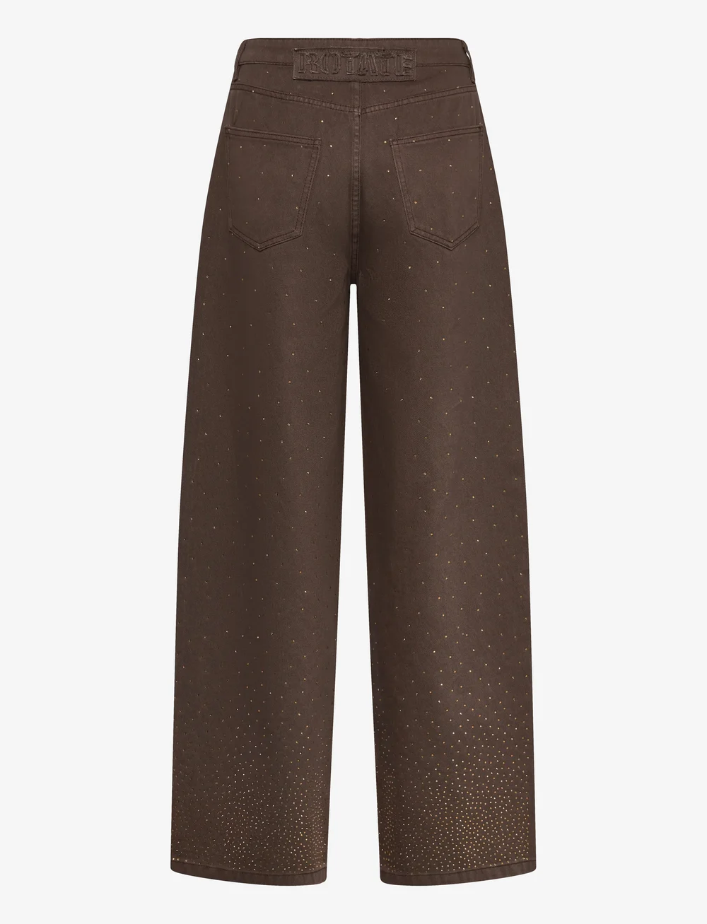 ROTATE Birger Christensen - RHINESTONE WIDE LEG JEANS - hosen mit weitem bein - chocolate brown - 1