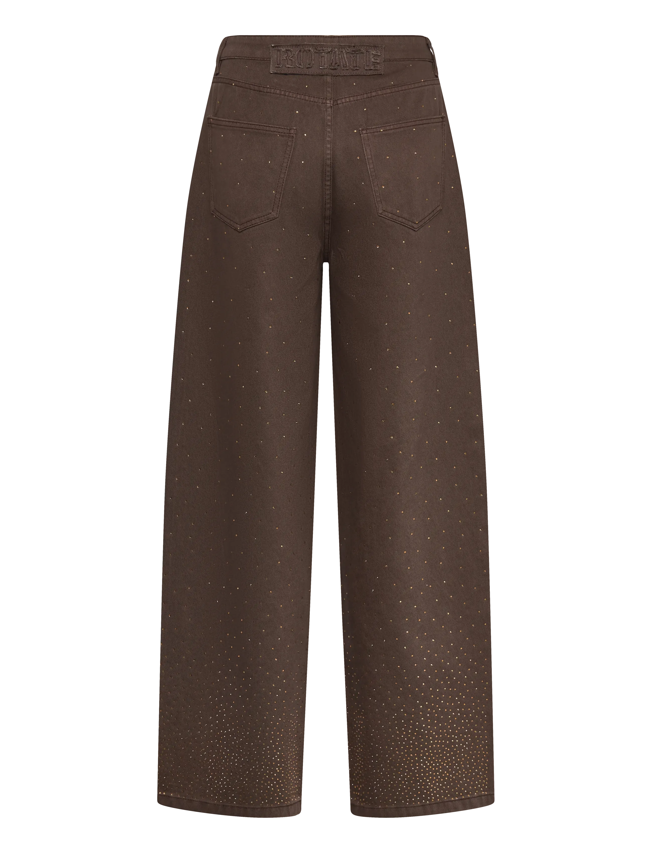 ROTATE - RHINESTONE WIDE LEG JEANS - laia säärega teksad - chocolate brown - 1