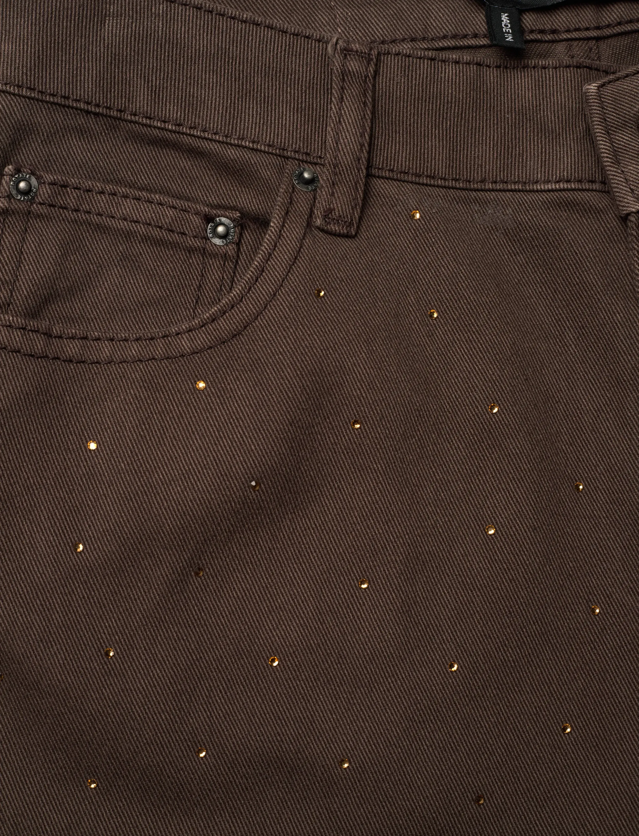 ROTATE - RHINESTONE WIDE LEG JEANS - laia säärega teksad - chocolate brown - 2