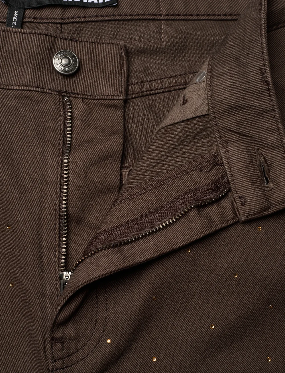 ROTATE Birger Christensen - RHINESTONE WIDE LEG JEANS - hosen mit weitem bein - chocolate brown - 3