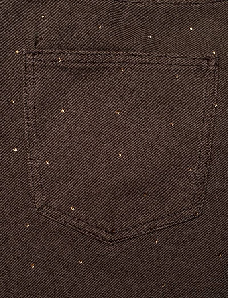 ROTATE - RHINESTONE WIDE LEG JEANS - brede jeans - chocolate brown - 4