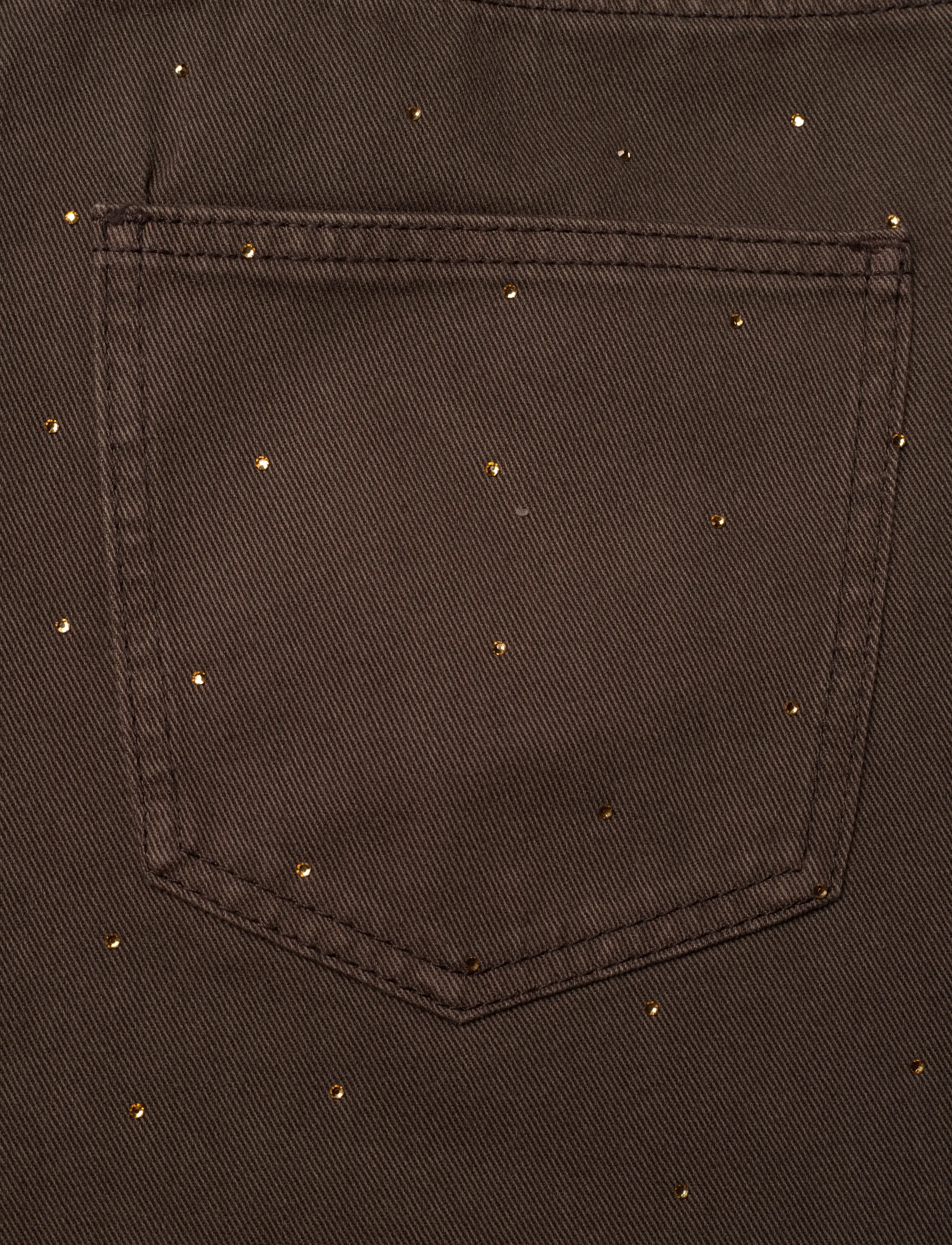 ROTATE - RHINESTONE WIDE LEG JEANS - brede jeans - chocolate brown - 4