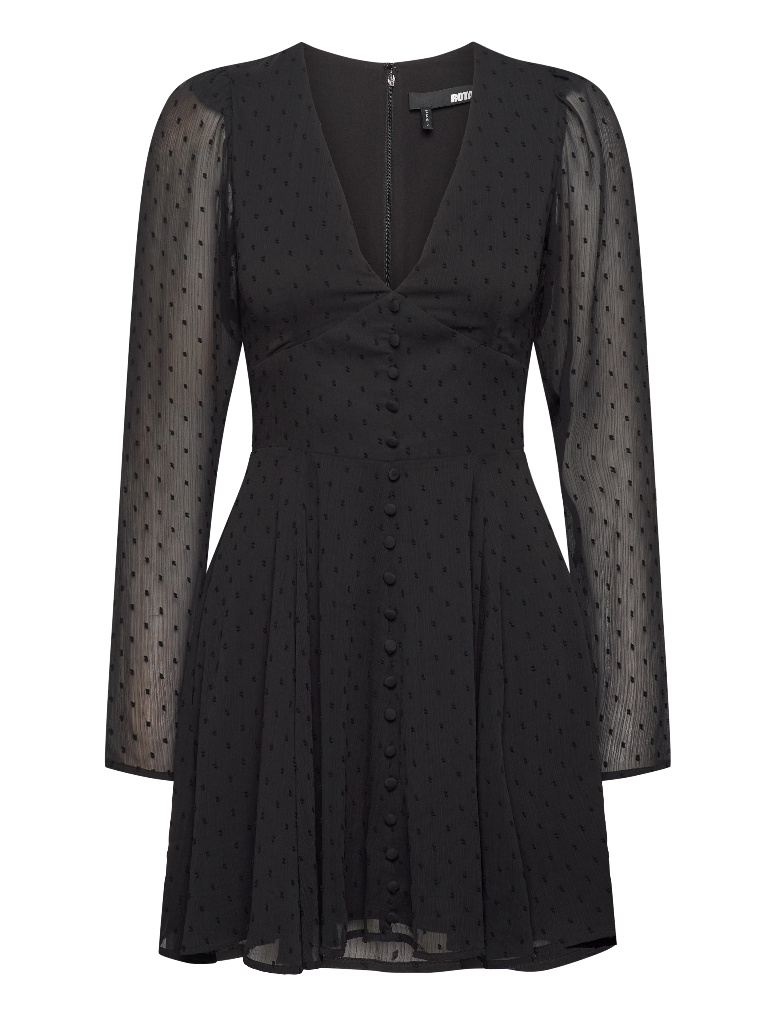 ROTATE - LONG SLEEVE MINI DRESS - black - 1