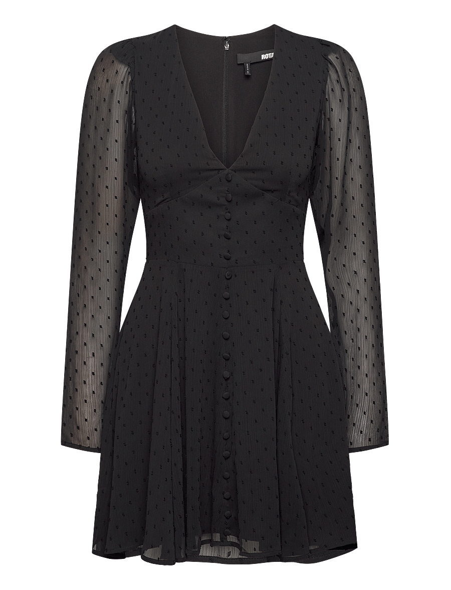 ROTATE - LONG SLEEVE MINI DRESS - black - 1