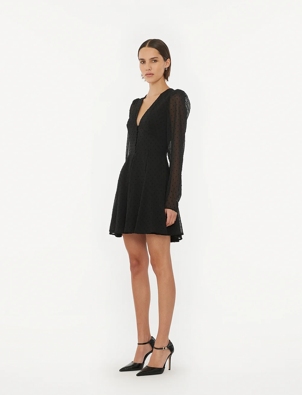 ROTATE Birger Christensen - Long Sleeve Mini Dress - robes de fête - black - 4