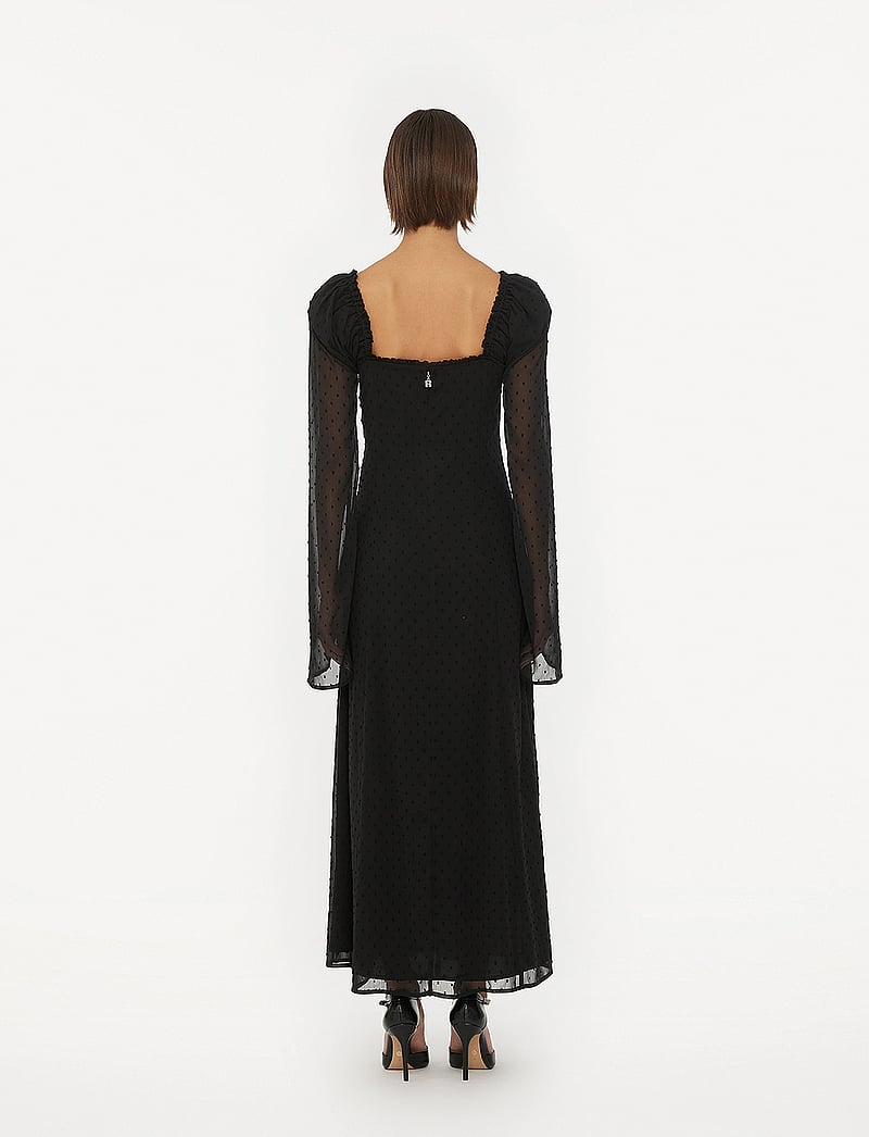 ROTATE - FRILLED LS MIDI DRESS - ilgos suknelės - black - 3