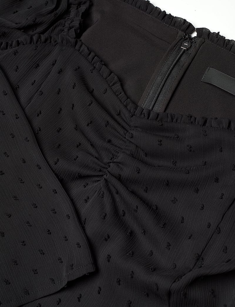 ROTATE - FRILLED LS MIDI DRESS - ilgos suknelės - black - 5