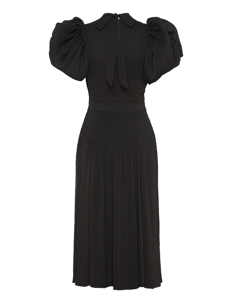 ROTATE - PUFF SLEEVE MIDI DRESS - festkjoler - black - 1