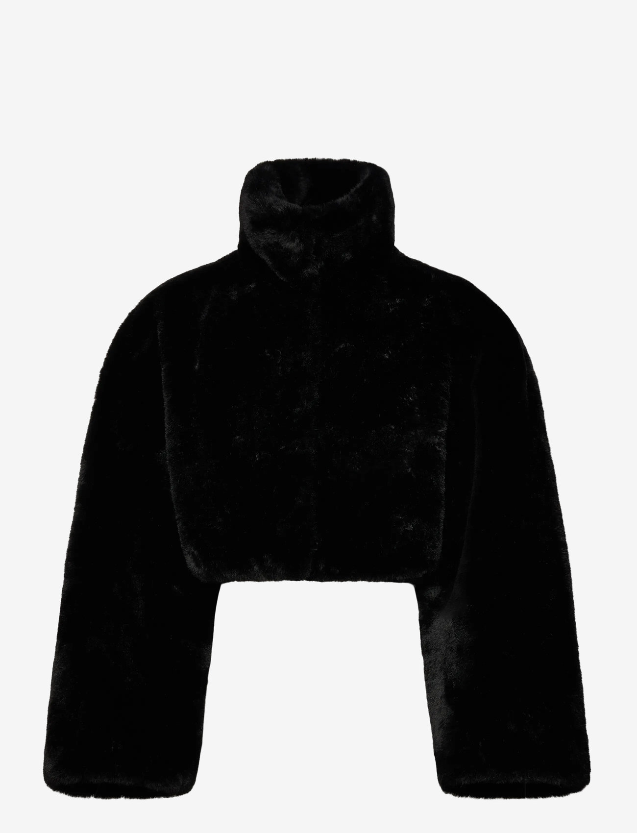ROTATE - FAUX FUR CROP JACKET - black - 0