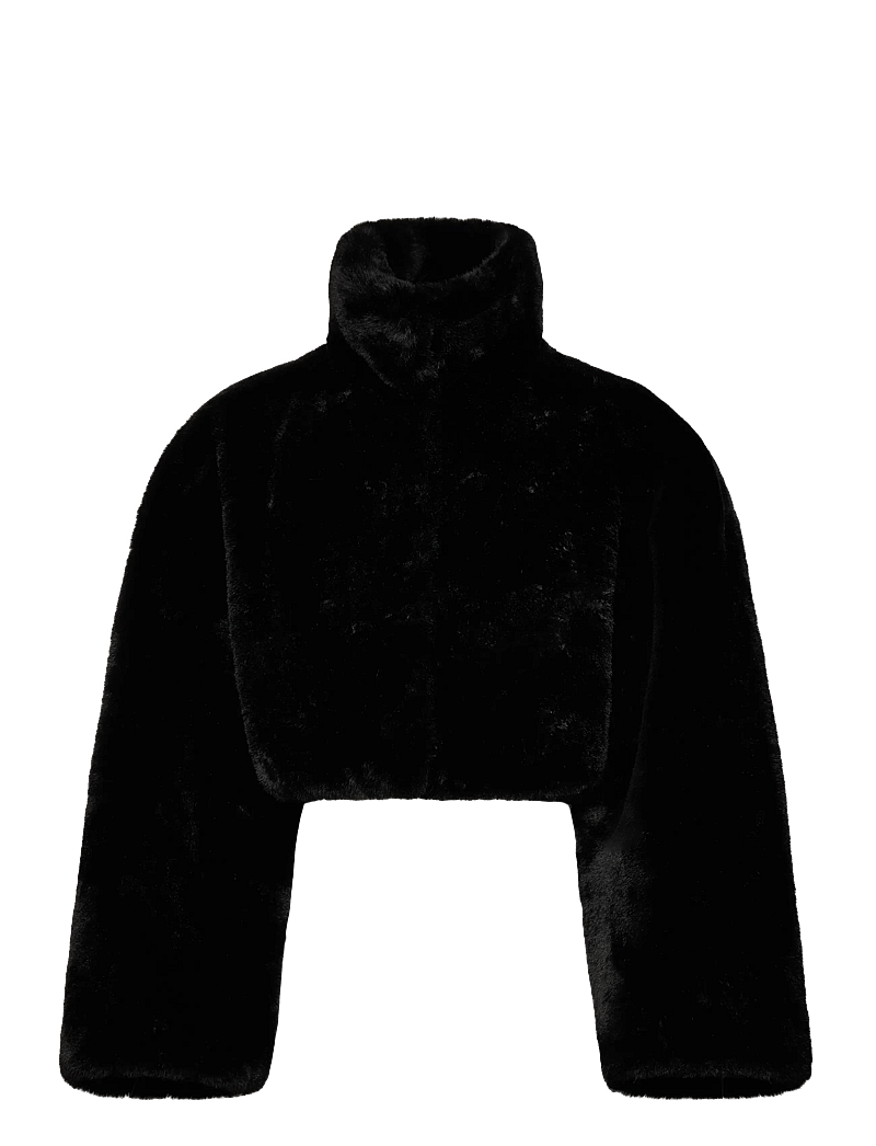 ROTATE - FAUX FUR CROP JACKET - faux fur - black - 0