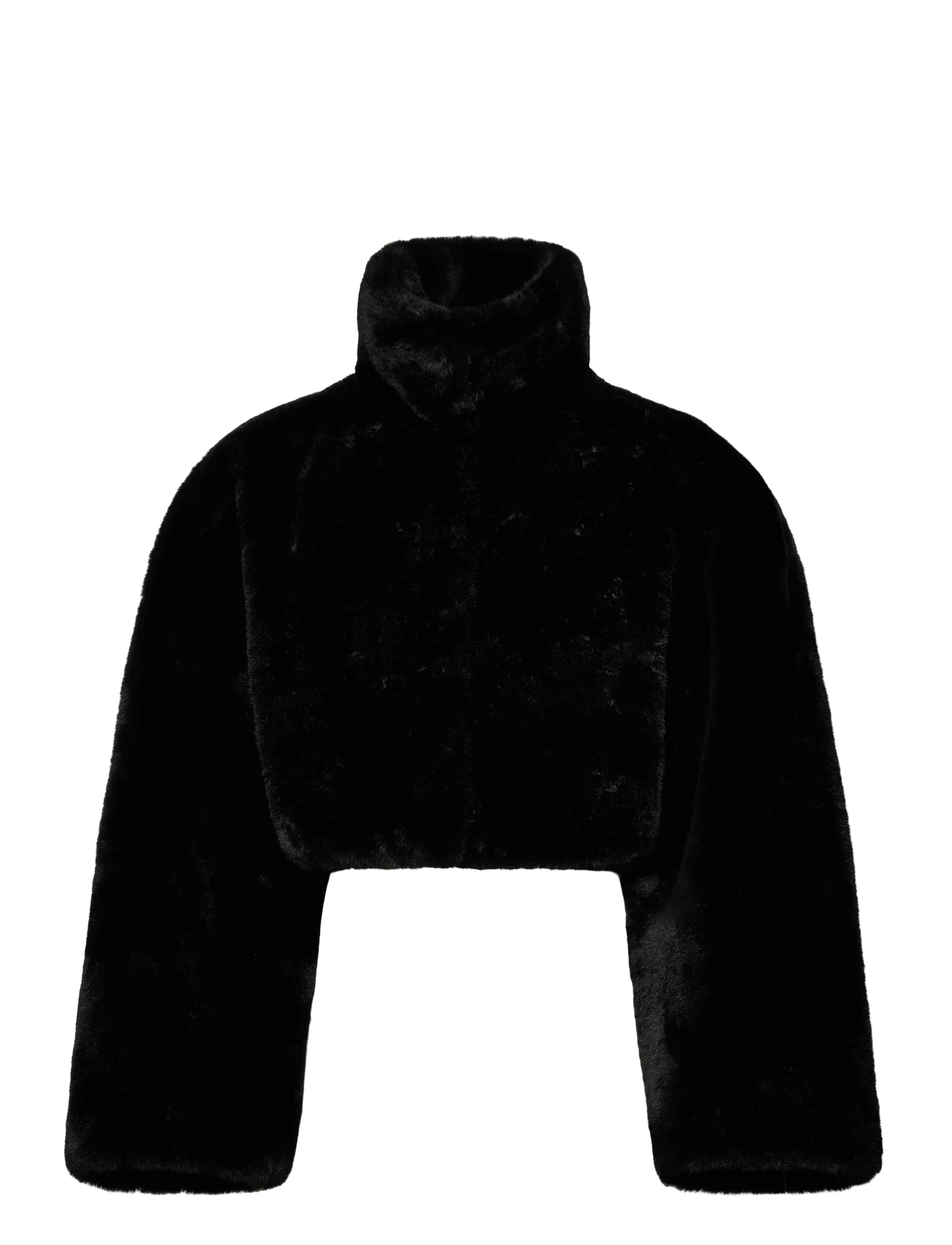 ROTATE FAUX FUR CROP JACKET - Kunstpelz - BLACK / black
