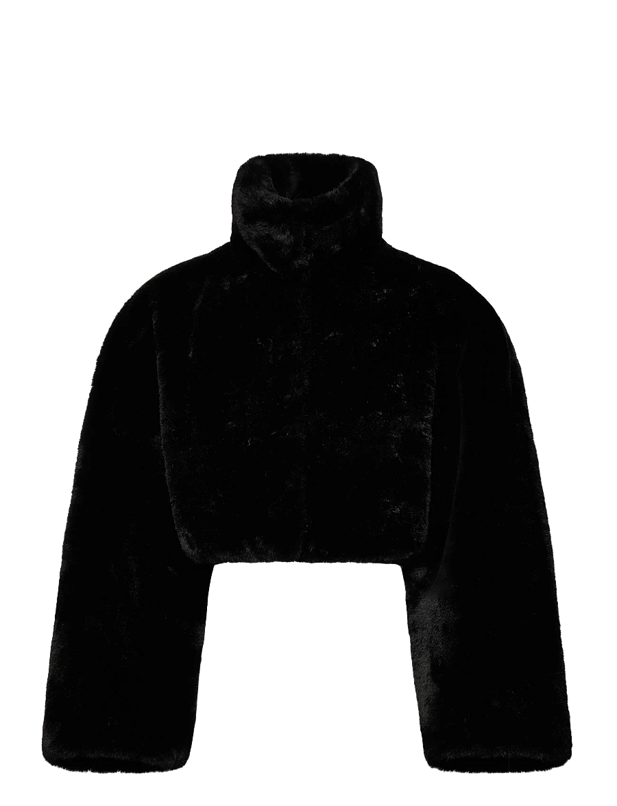 ROTATE - FAUX FUR CROP JACKET - fuskepels - black - 0