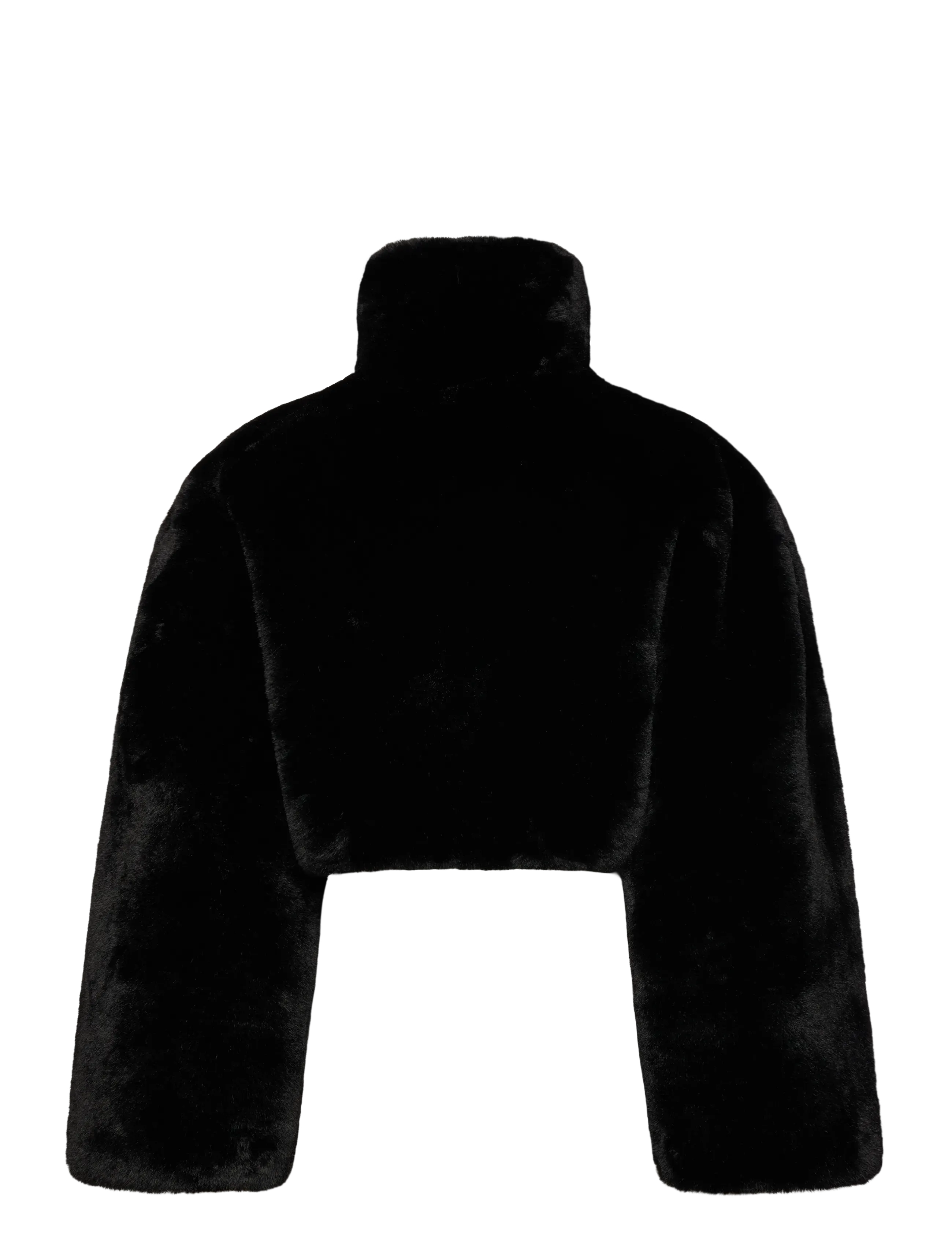 ROTATE - FAUX FUR CROP JACKET - overtøj - black - 1