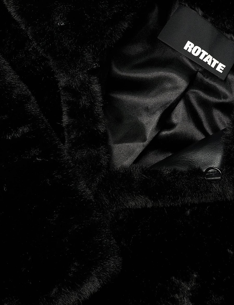 ROTATE - FAUX FUR CROP JACKET - fuskepels - black - 2