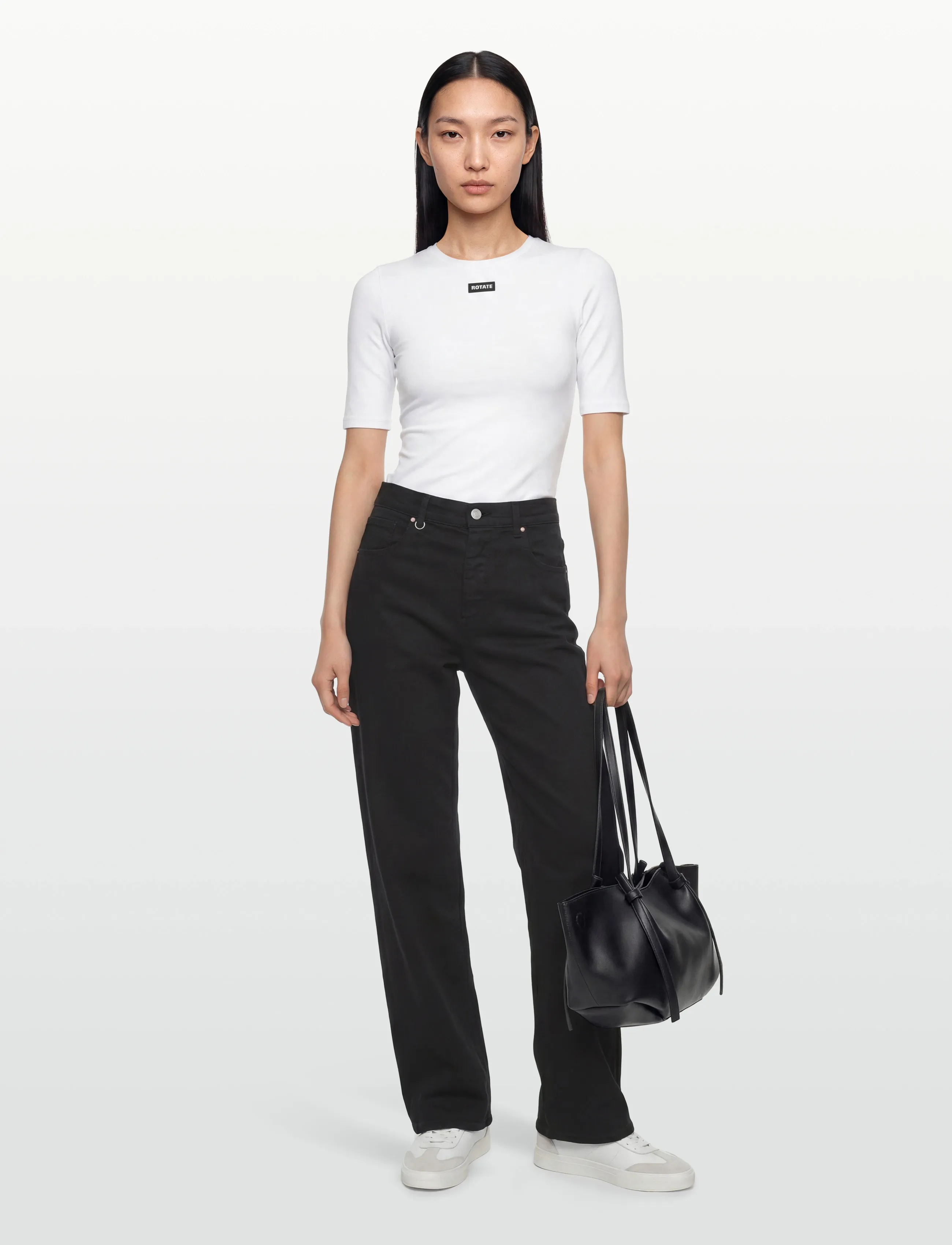 ROTATE Short Sleeve T-Shirt, 42, White, T-Shirts & Toppe > Kortærmede, Dame