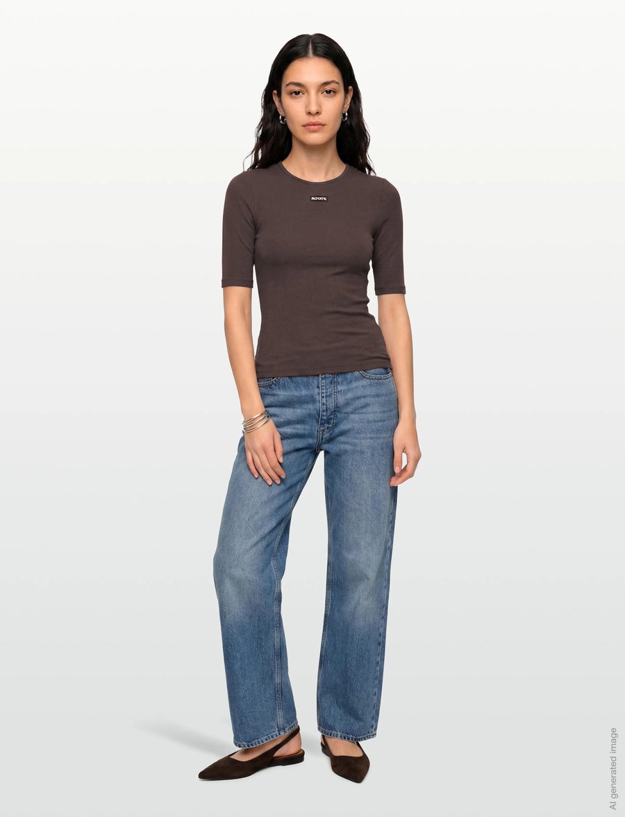 ROTATE - Short Sleeve T-Shirt - chocolate brown - 0