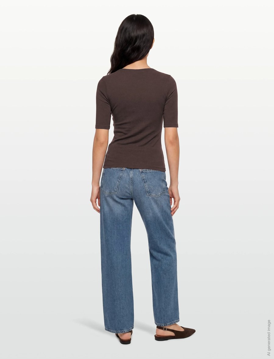 ROTATE - Short Sleeve T-Shirt - chocolate brown - 4