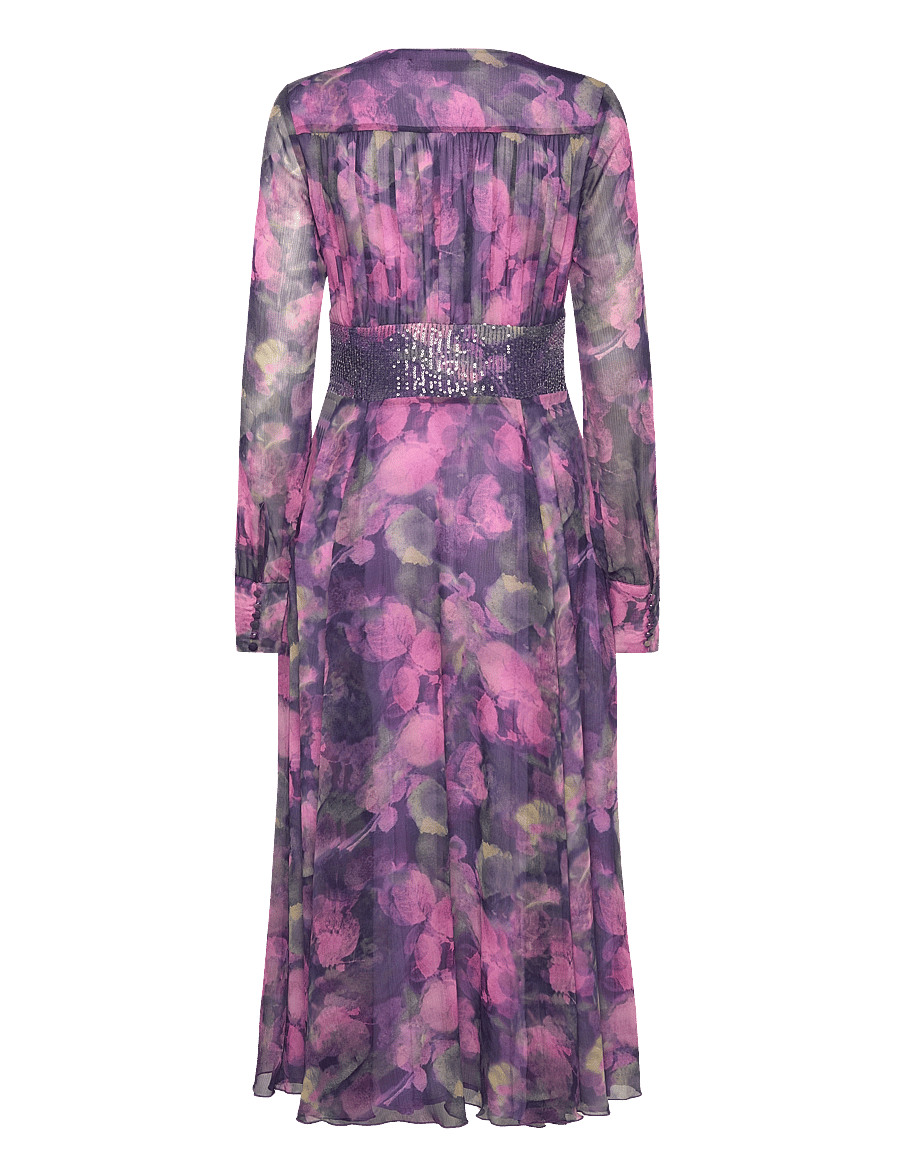ROTATE - Printed Ls Midi Dress - midi-kleider - twilight blue comb. - 1