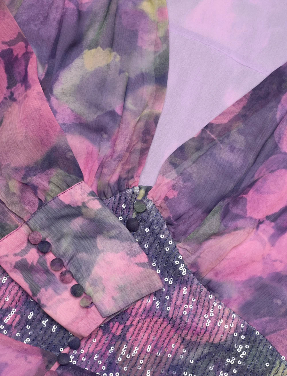 ROTATE Birger Christensen - Printed Ls Midi Dress - midi kjoler - twilight blue comb. - 2