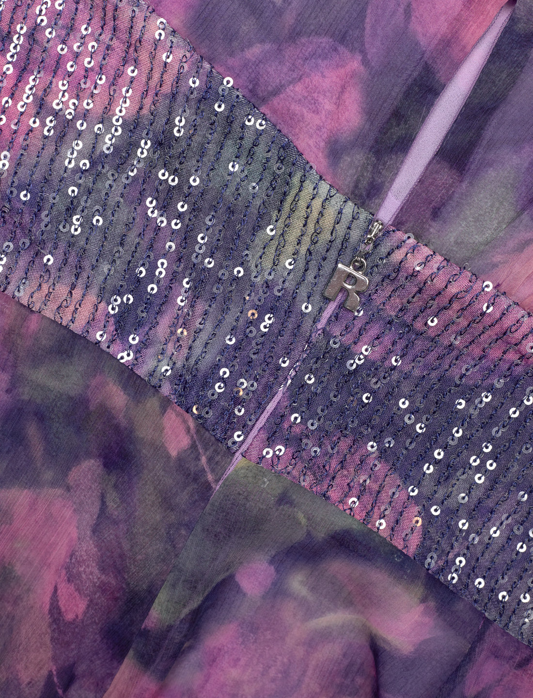 ROTATE Birger Christensen - Printed Ls Midi Dress - midi kjoler - twilight blue comb. - 3