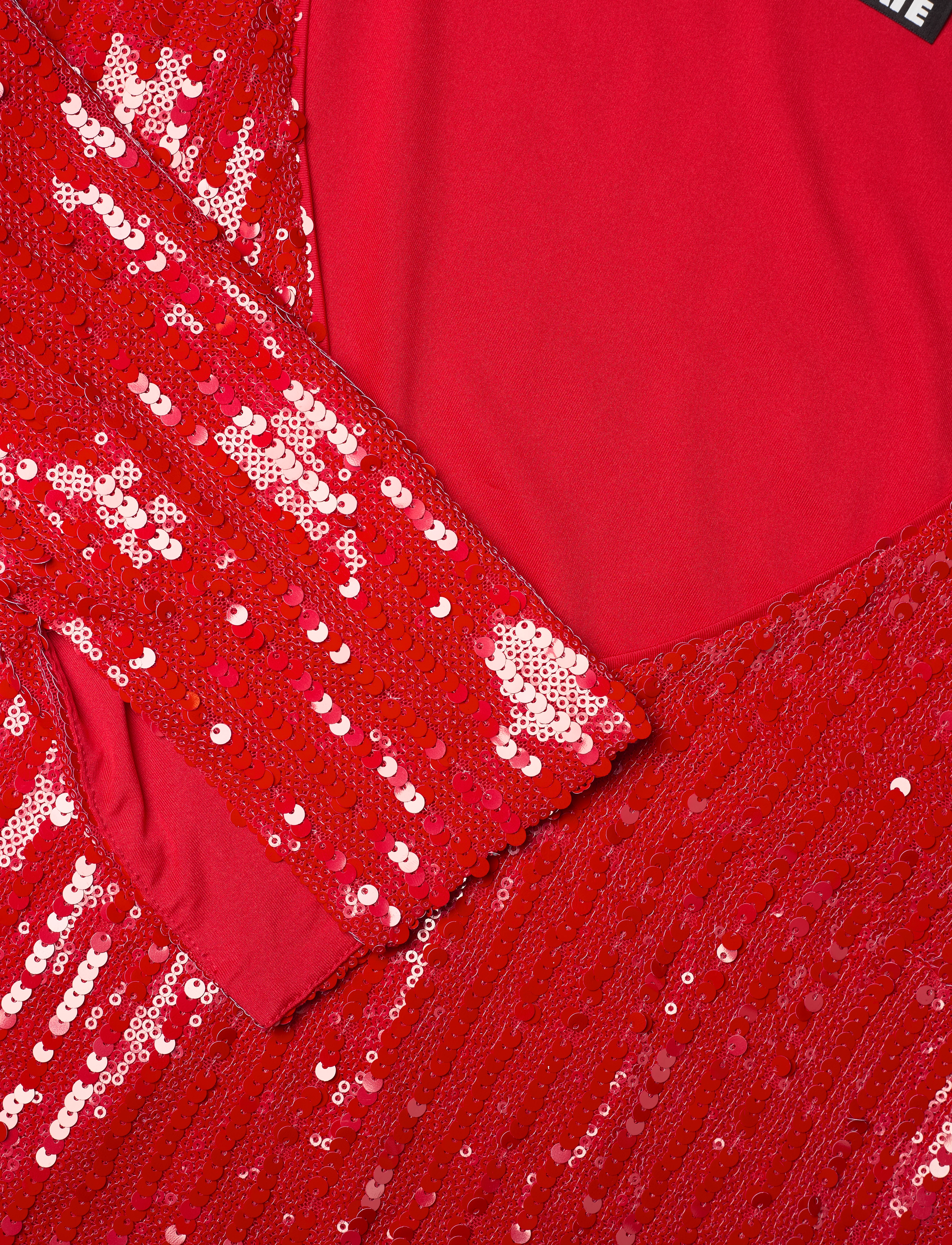 ROTATE - Sequins Ls V-Neck Top - langærmede bluser - racing red - 2