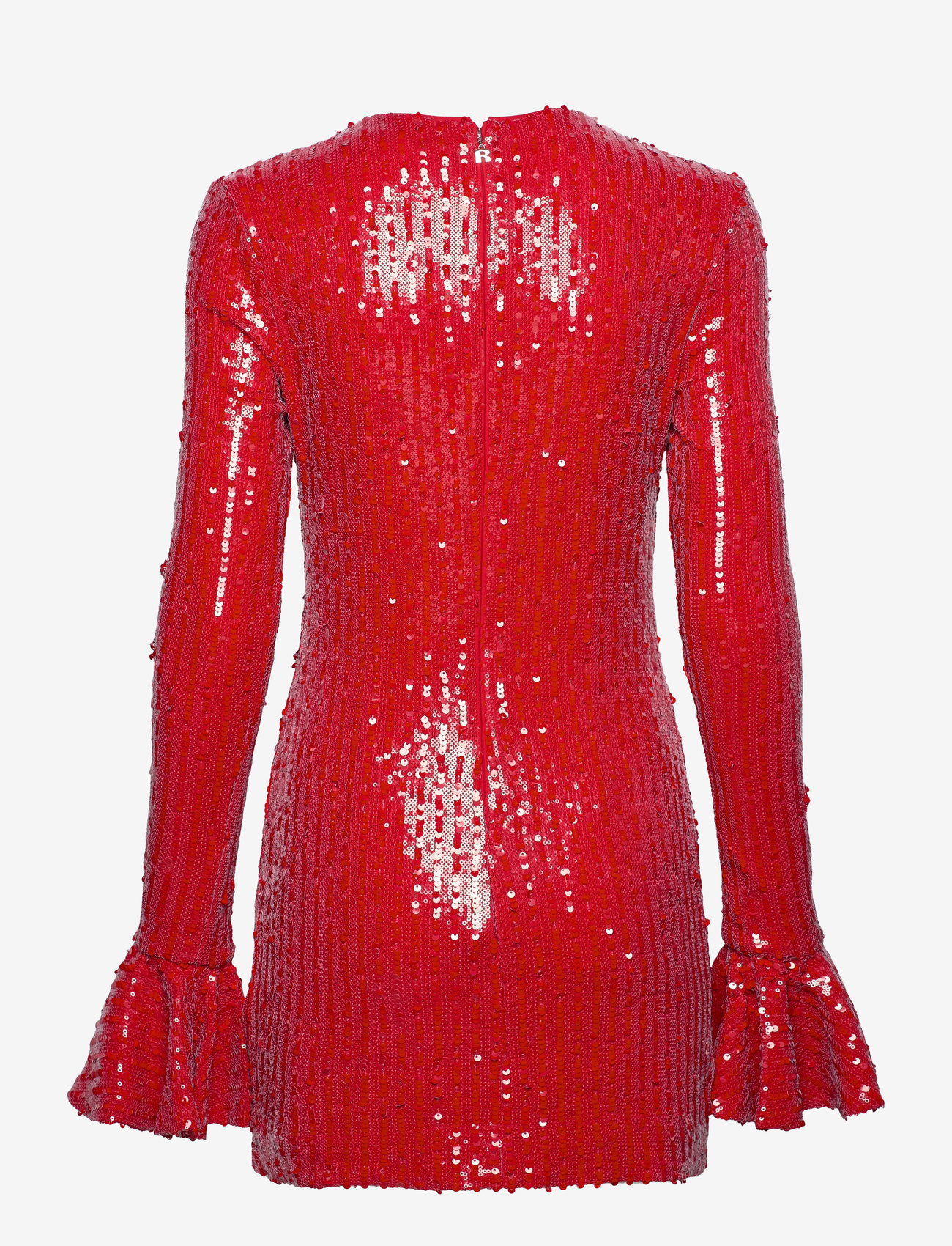 ROTATE Birger Christensen - Sequins Ls Mini Dress - paljettklänningar - racing red - 1