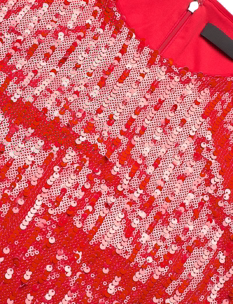 ROTATE Birger Christensen - Sequins Ls Mini Dress - paljettklänningar - racing red - 2