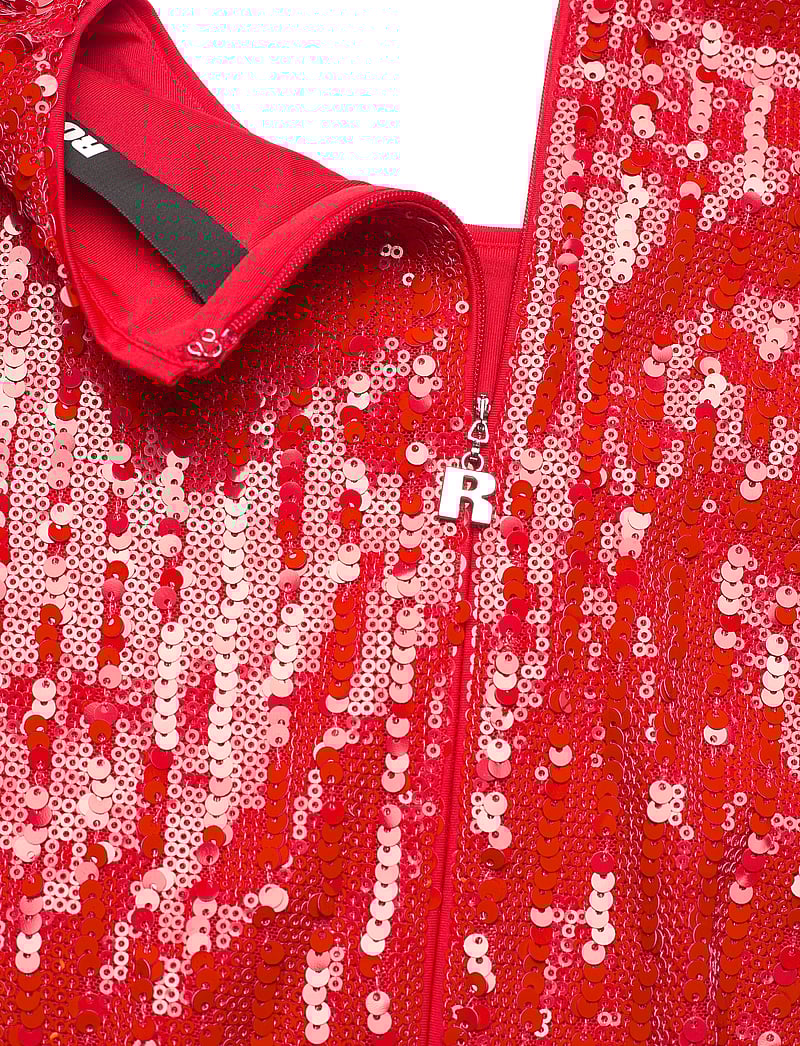 ROTATE Birger Christensen - Sequins Ls Mini Dress - paljettklänningar - racing red - 3