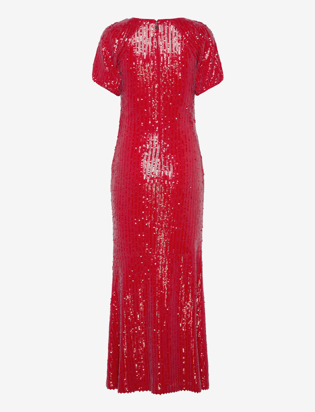 ROTATE - SEQUINS MIDI V-NECK DRESS - litterkleidid - racing red - 1