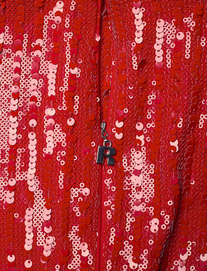 ROTATE - SEQUINS MIDI V-NECK DRESS - litterkleidid - racing red - 3