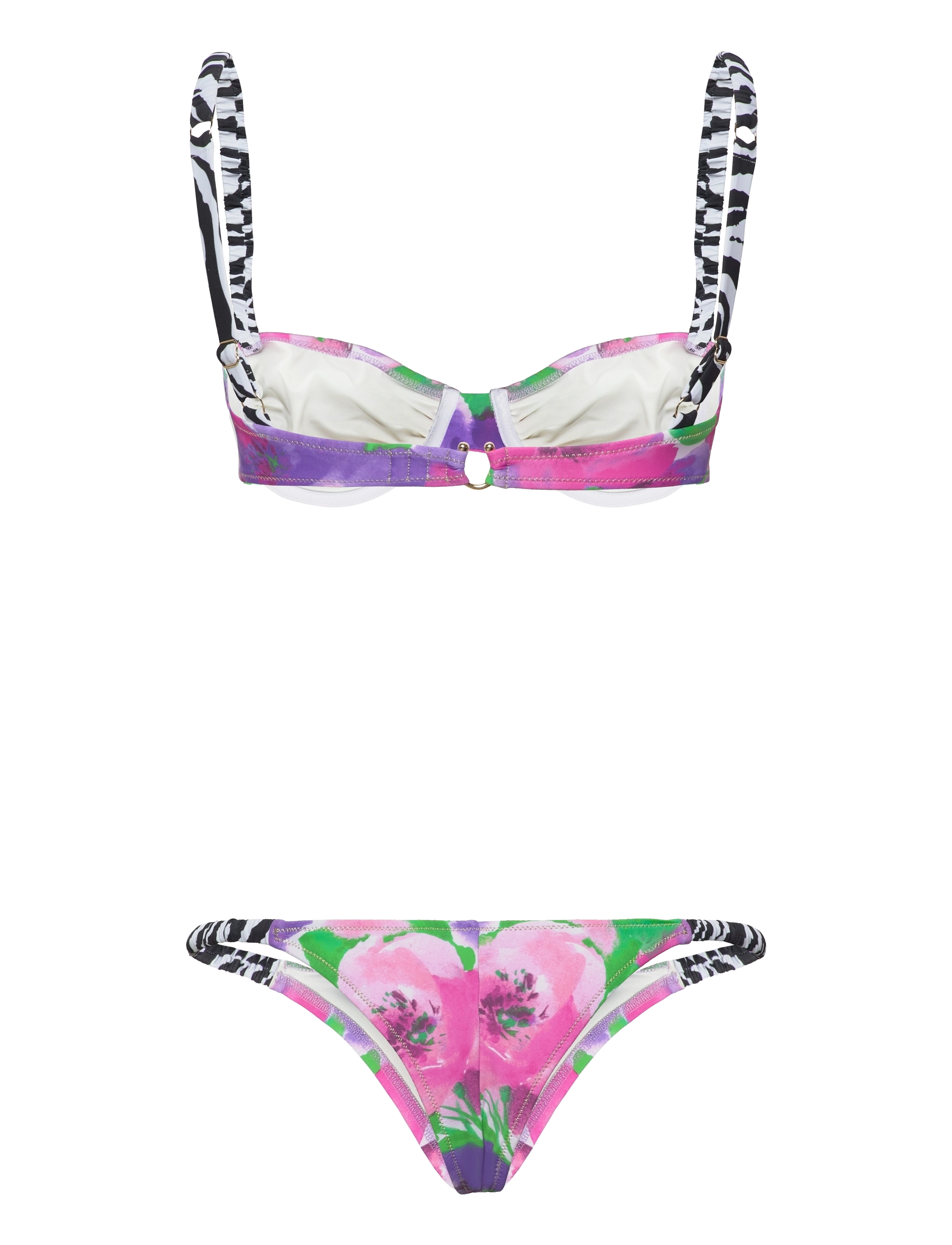 ROTATE Birger Christensen - SOFT MIXED BIKINI - ROTATE X REINA OLGA - fleur aop+ dahlia purple comb. - 1