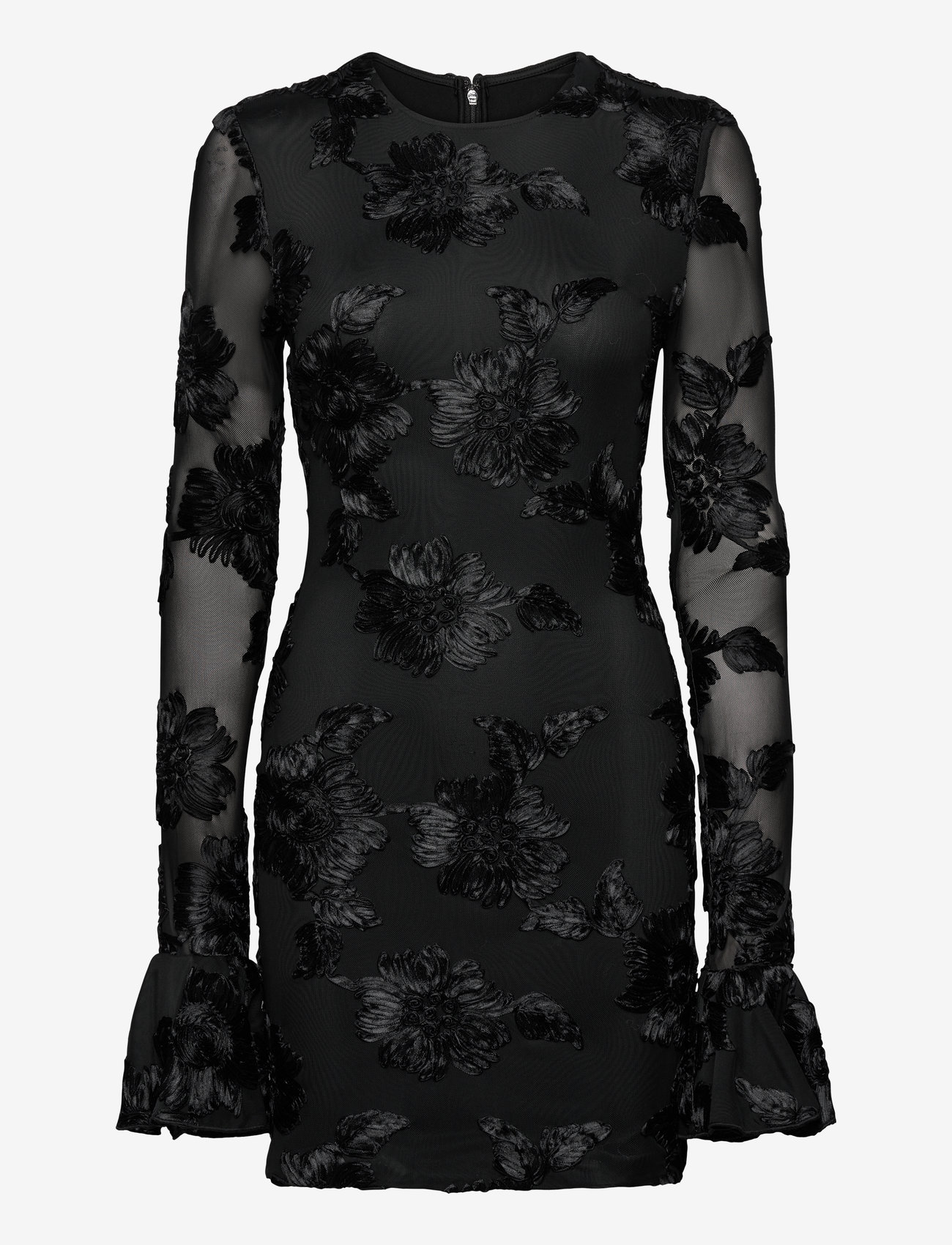 ROTATE - FLOWER MESH MINI DRESS - cocktailkjoler - black - 1