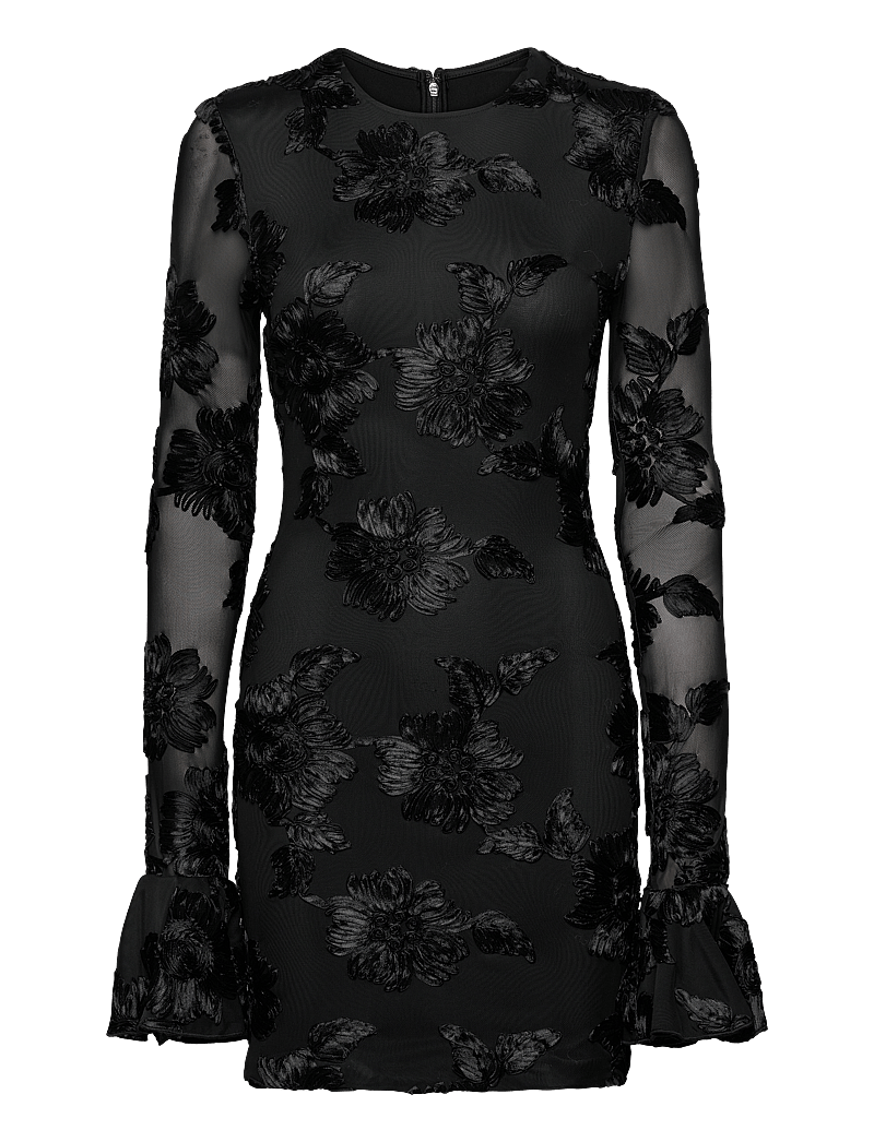 ROTATE - FLOWER MESH MINI DRESS - cocktailkjoler - black - 1