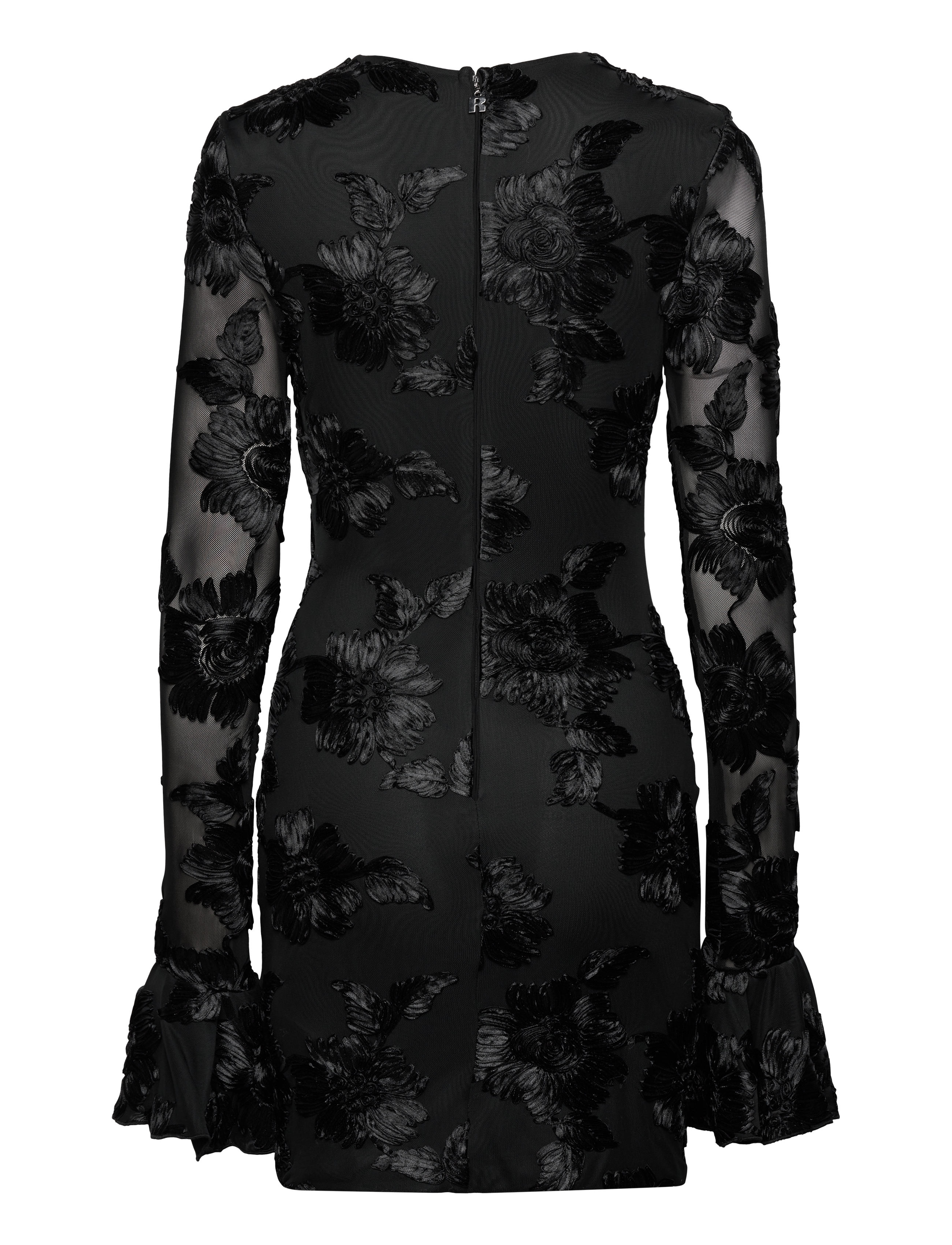 ROTATE - FLOWER MESH MINI DRESS - cocktailklänningar - black - 2
