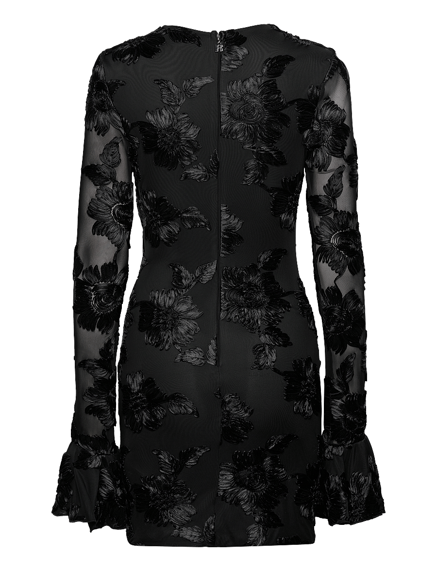 ROTATE - FLOWER MESH MINI DRESS - black - 2