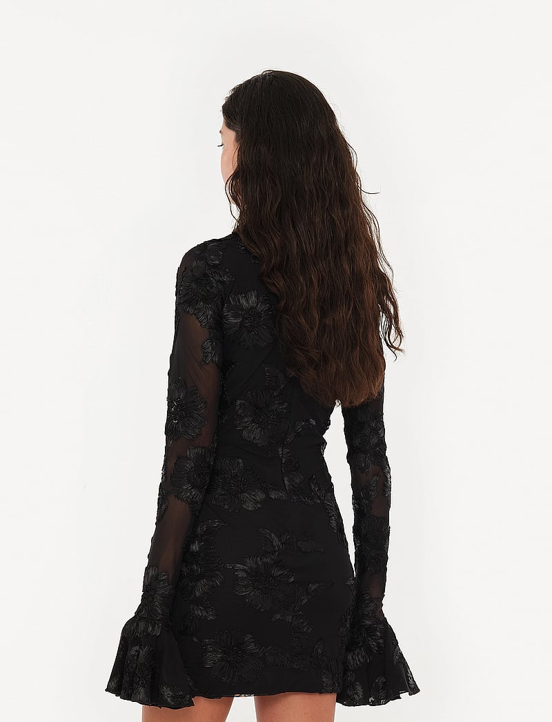 ROTATE - FLOWER MESH MINI DRESS - cocktailkjoler - black - 4