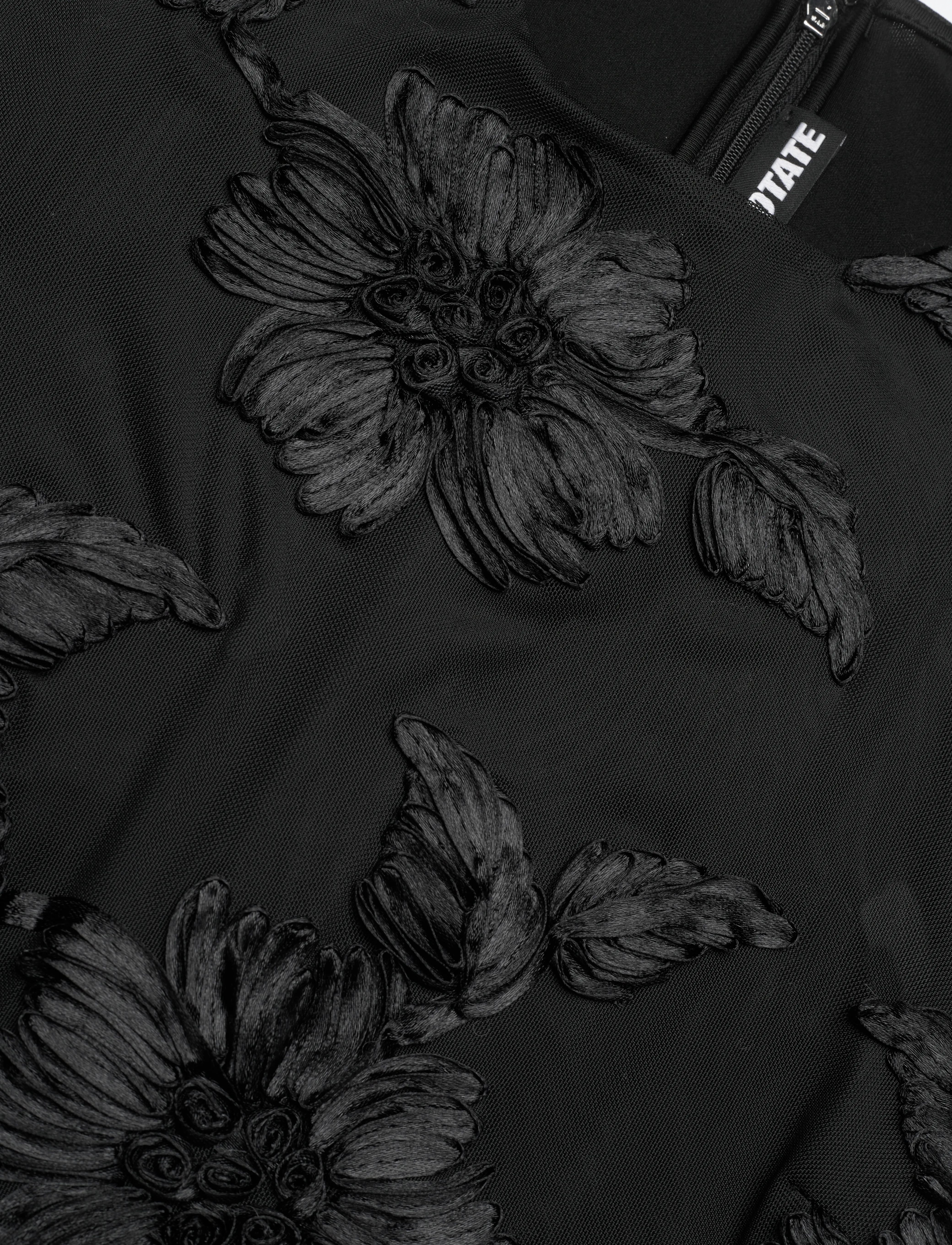 ROTATE - FLOWER MESH MINI DRESS - cocktailklänningar - black - 5