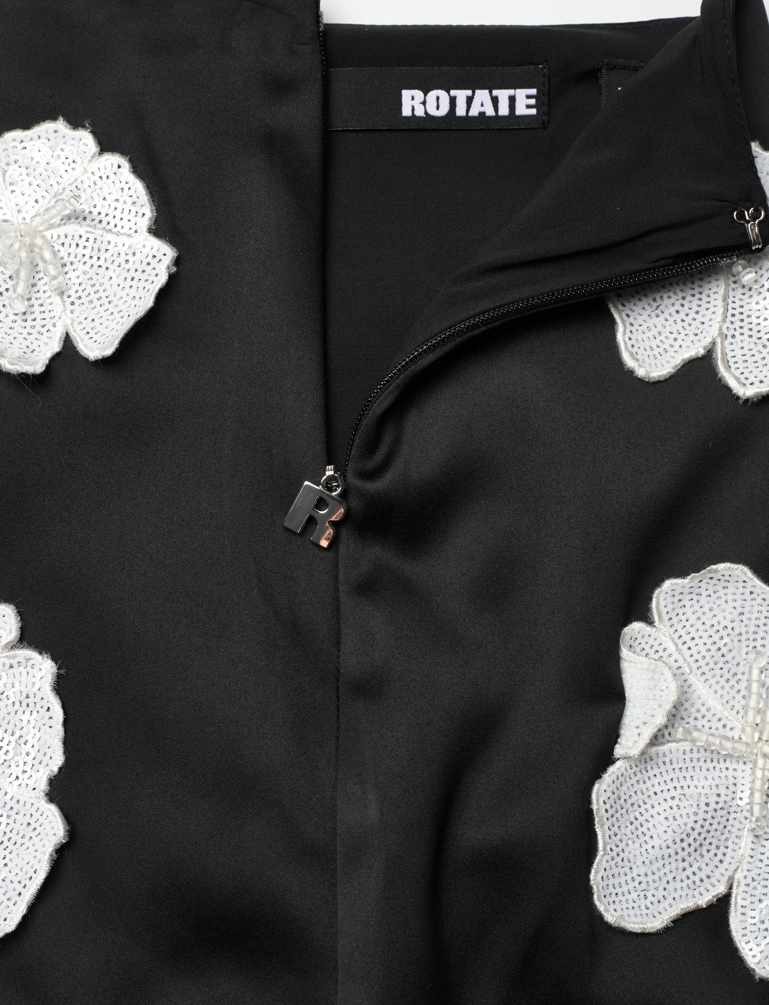 ROTATE - SATIN FLOWER MINI SKIRT - black - 2