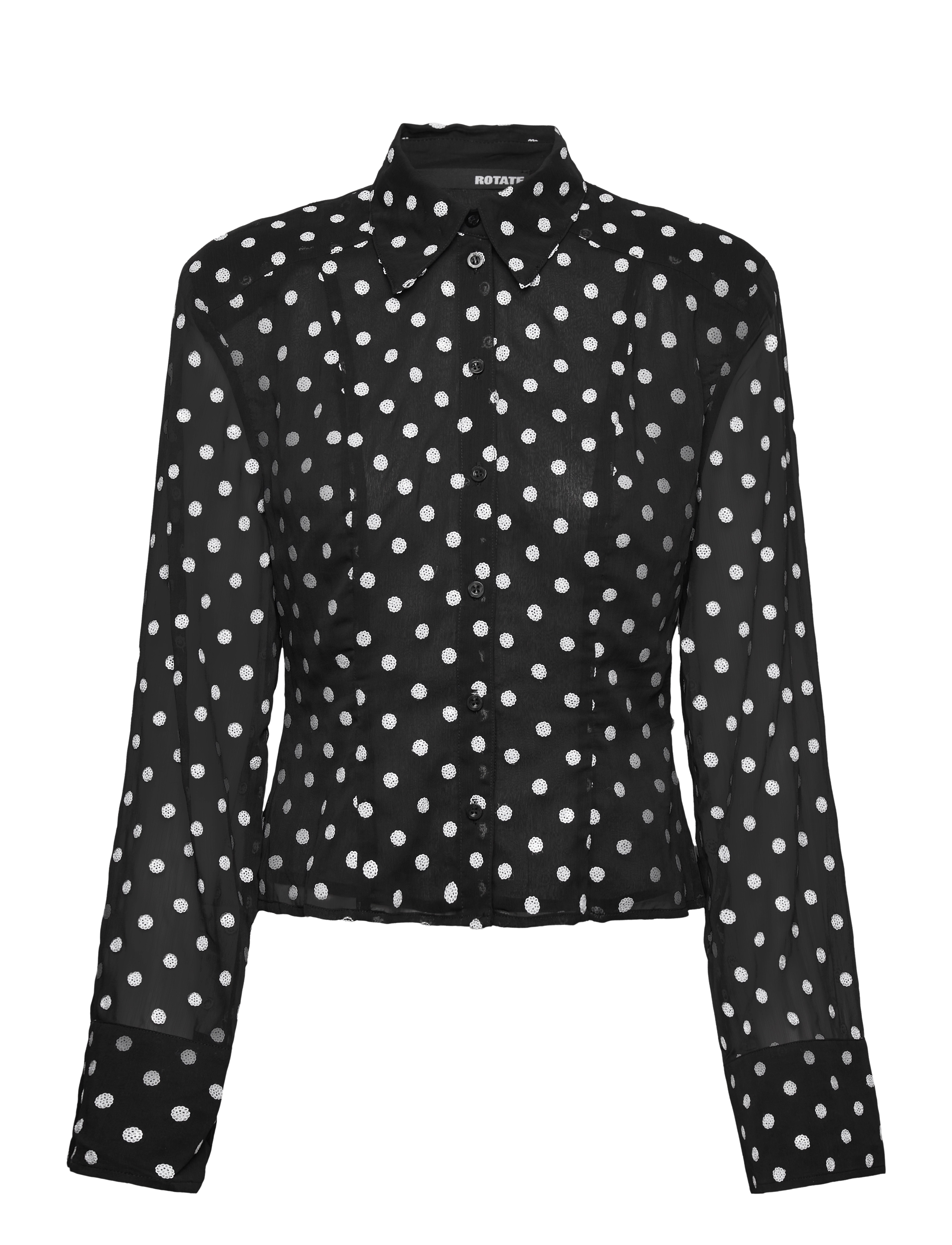 ROTATE CHIFFON FITTED SHIRT - Transitional Layering - 1000 BLACK COMB. / black
