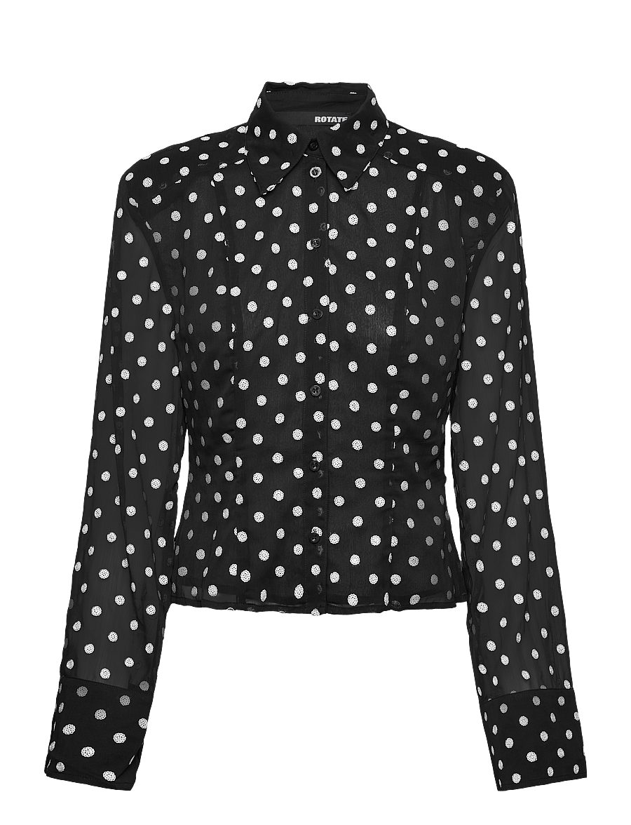ROTATE - Chiffon Fitted Shirt - 1000 black comb. - 1