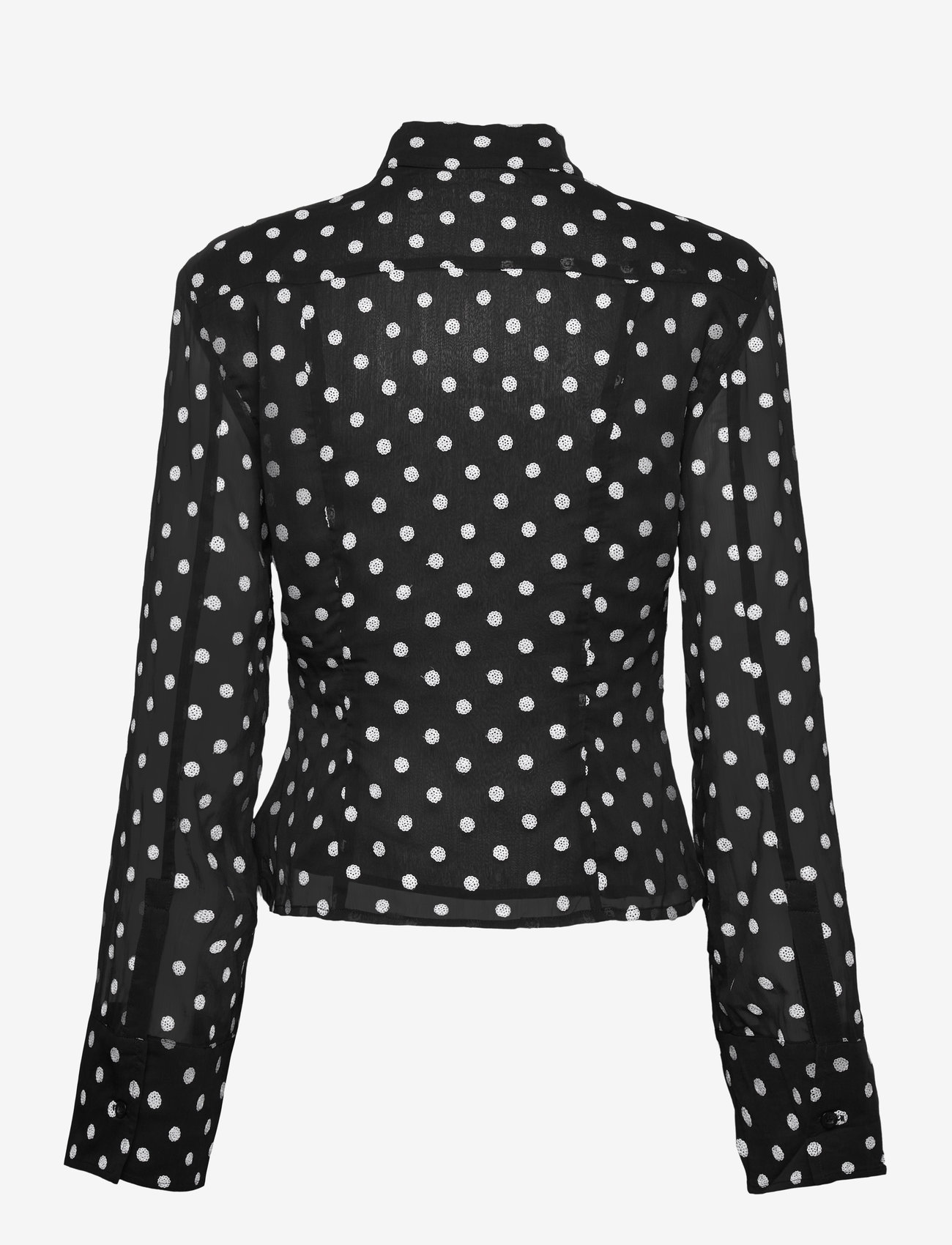 ROTATE - CHIFFON FITTED SHIRT - långärmade skjortor - 1000 black comb. - 2